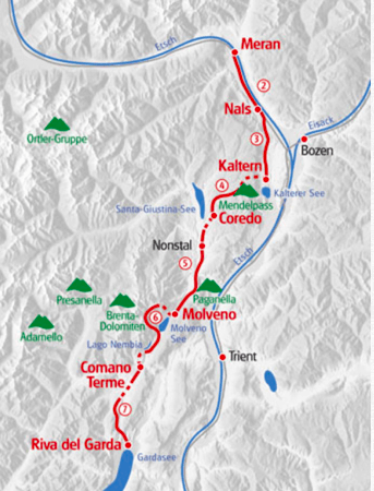 Wandern von Meran zum Gardasee