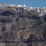 Blick auf Fira aus der Caldera von Santorin