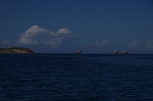 Seichte Passage zwischen Antiparos und Paros