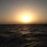 Sonnenunterganang auf hoher See