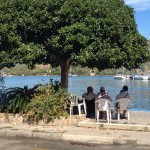 Blick aus dem Cafe auf den Hafen von Poros